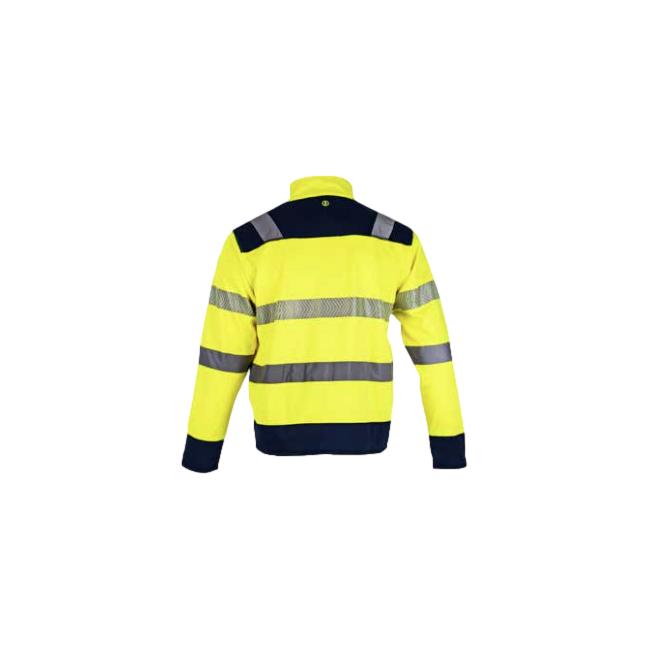 Fleece jas hv authentic flash Fluorgeel en marineblauw - LMA