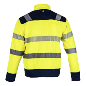 Hochsichtbare Fleecejacke authentic flash Neongelb und marineblau - LMA