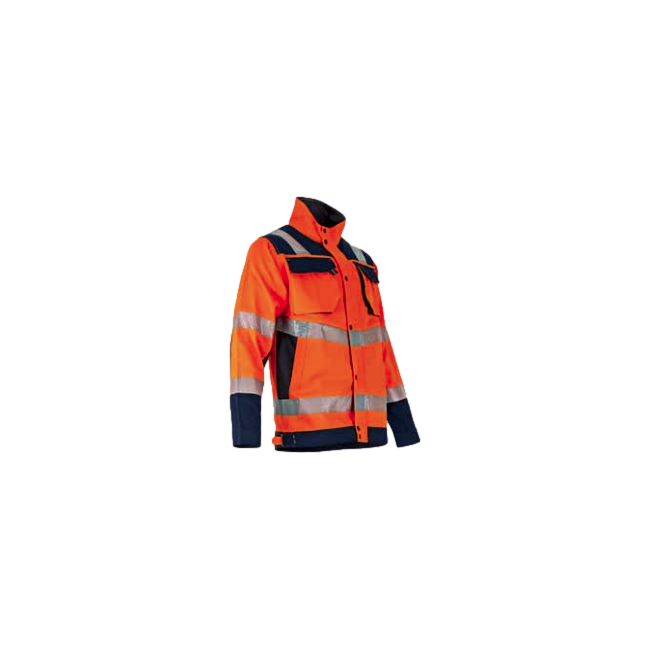 Veste hv Ampoule Orange fluo et marine - LMA