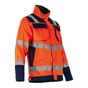 Jas hv Ampoule Fluororanje en marineblauw - LMA