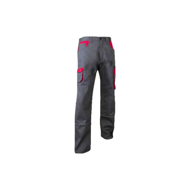 Zweifarbige Hose Lin Retro-Paspel Grau und Rot - LMA