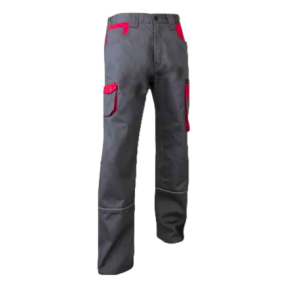 Pantalon bicolore Lin biais rétro Gris et rouge - LMA