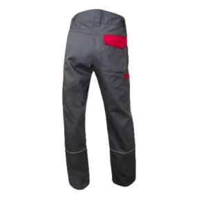 Tweekleurige broek Lin retro bies Grijs en rood - LMA