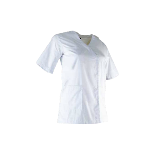 Tunique médicale boutonnée femme Clinique Blanc - LMA