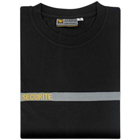 T-shirt Sécurité bande grise broderie or