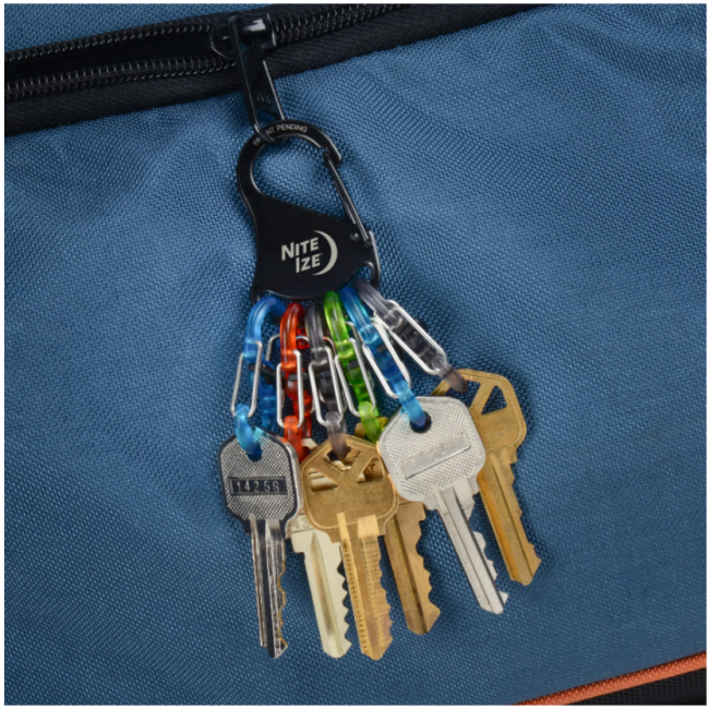 Sleutelhanger KeyRack Locker met karabijnhaak + 6 S-biners plastic - Nite Ize