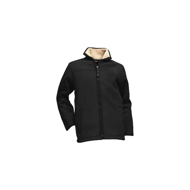 Sherpa-gefütterter Fleece-Blouson Rinde schwarz - LMA