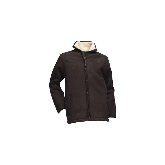 blouson polaire doublé sherpa ecorce marron - lma