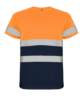 T-shirt de travail Delta haute visibilité orange/bleu - Roly