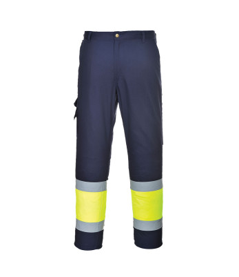 Pantalon combat E049 Hi-Vis bicolore Jaune/Marine - Portwest
