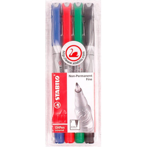 Etui van 4 uitwisbare stiften - Stabilo