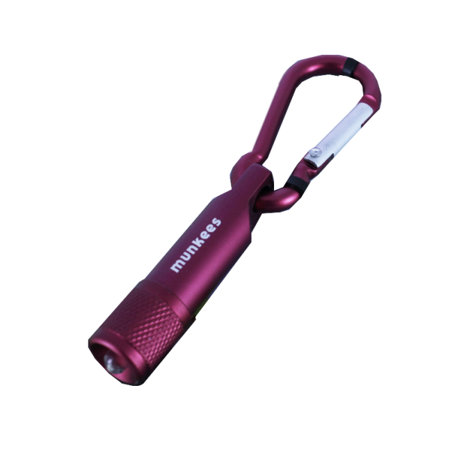 Mousqueton avec lampe de poche LED Rouge - Munkees