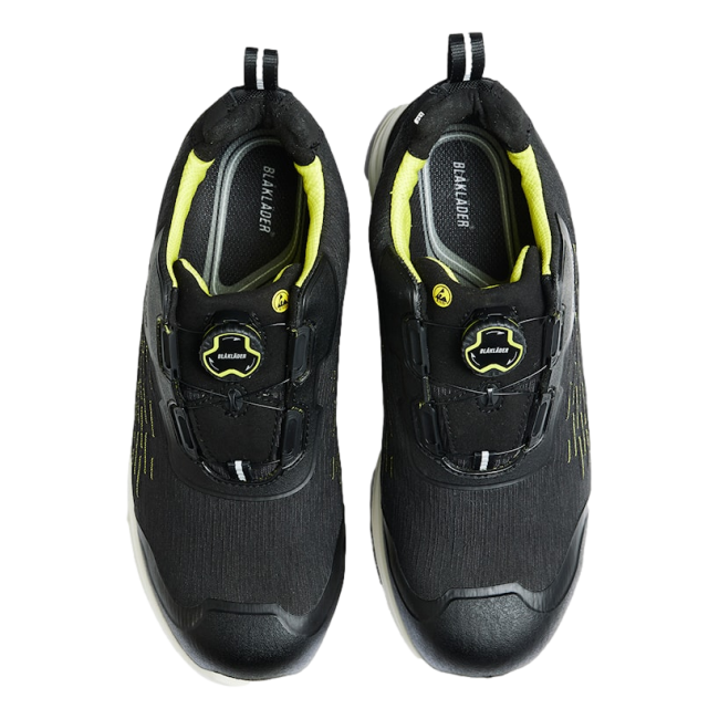 Chaussures de sécurité Cradle S1P SRC ESD Noir et jaune fluo - Blaklader