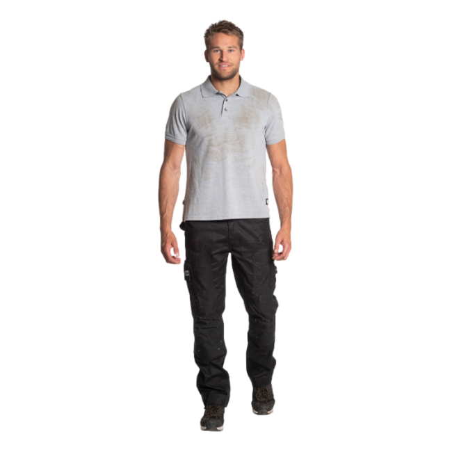 Polo manches courtes Levi Gris chiné - Herock