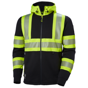 icu zip hoodie yellow mens - helly hansen workwear