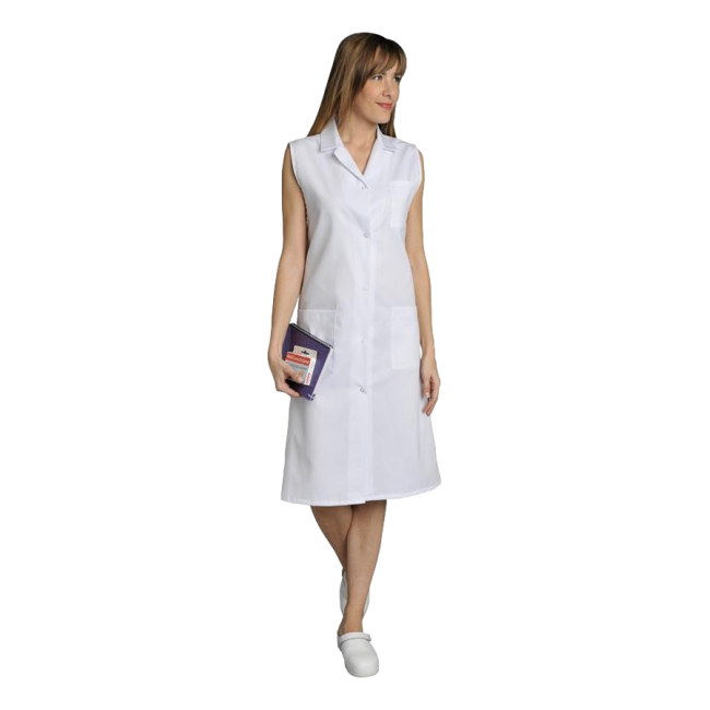 Blouse sans manches polycoton Madona Blanc - SNV