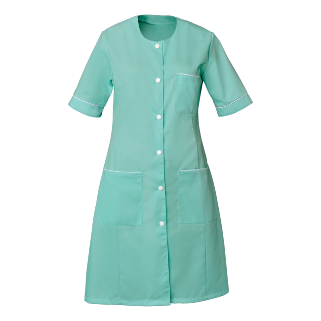 Damesblouse korte mouwen Ariana Nijlgroen en wit - SNV