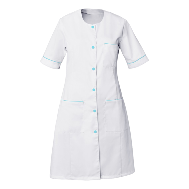 Blouse femme manches courtes Ariana Blanc et bleu pacifique - SNV