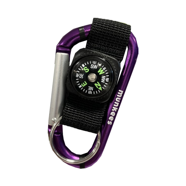 Mousqueton 8 mm avec boussole Violet - Munkees