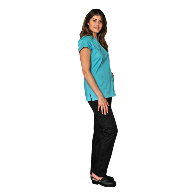 Dames tuniek korte mouwen Salomé Turquoise blauw - SNV