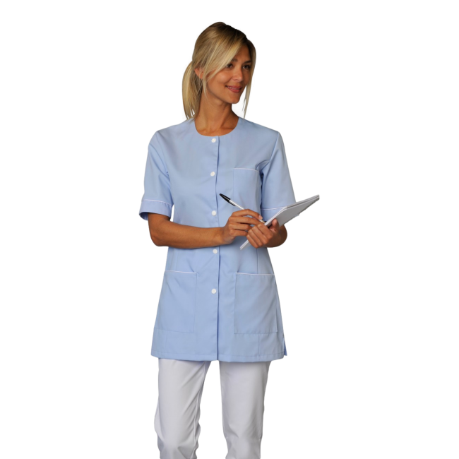 Tunique femme manches courtes Taylor Bleu ciel et blanc - SNV