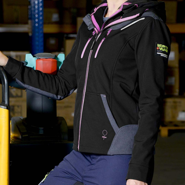 Blouson Florence Zwart en fuchsia - North Ways