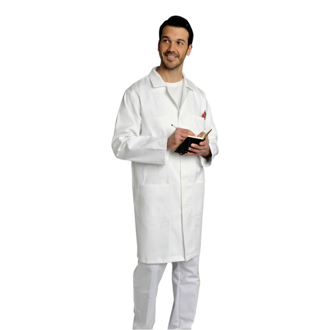 Blouse homme manches longues coton Antony Blanc - SNV