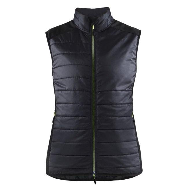 Gevoerd damesgilet Zwart/Fluorgeel - Blaklader