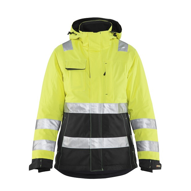 Gevoerde hoge zichtbaarheidsvest dames geel/zwart - Blaklader