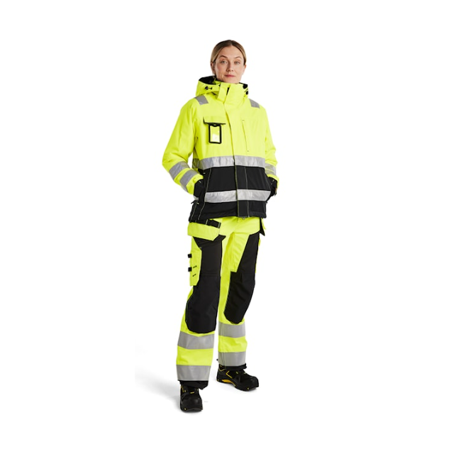 Gevoerde hoge zichtbaarheidsvest dames geel/zwart - Blaklader