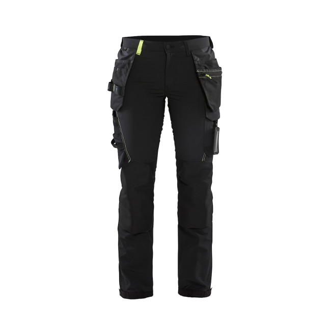 Ambachtsman stretch 4D broek dames zwart/geel - Blaklader