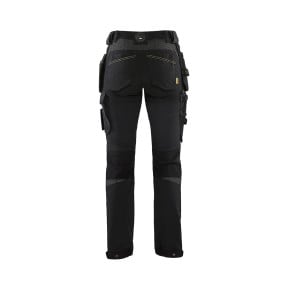 Pantalon artisan stretch 4D femme noir/jaune - Blaklader