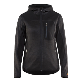 Gebreide hoodie vest voor dames Antraciet en zwart - Blaklader