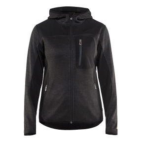 Veste tricotée à capuche femme Anthracite et noir - Blaklader