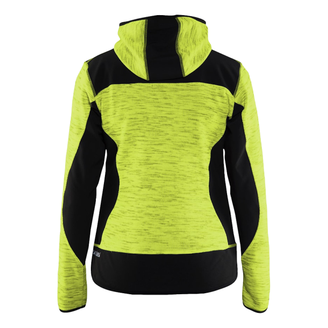 Veste tricotée à capuche femme Jaune fluo et noir - Blaklader