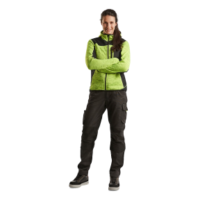 Veste tricotée à capuche femme Jaune fluo et noir - Blaklader
