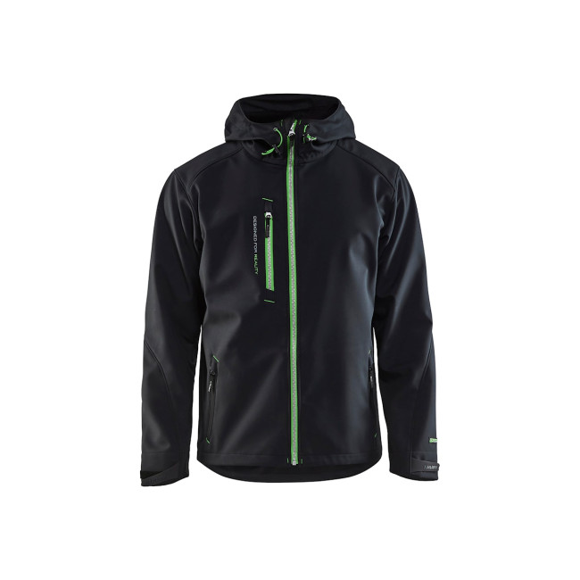 Veste Softshell à capuche Noir/Vert - Blaklader