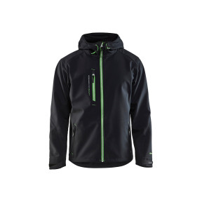 Kurtka Softshell z Kapturem Czarna/Zielona - Blaklader