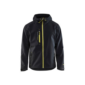 Kurtka Softshell z Kapturem Czarna/Żółta - Blaklader