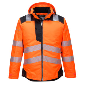 PARKA HV PW3POMARAŃCZOWA CZARNA - PORTWEST