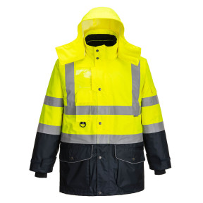 Parka haute visibilité 7 en 1 Traffic Contrast Jaune/Marine - Portwest