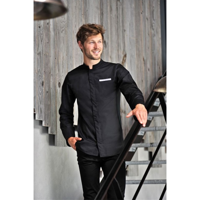 Veste de cuisine homme manches longues Raphi Noir et gris - SNV