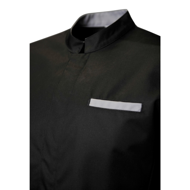 Herren-Kochjacke Raphi mit langen Ärmeln Schwarz und Grau - SNV