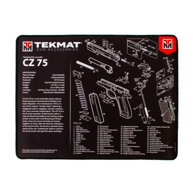 TAPIS DE DEMONTAGE ULTRA 20 POUR PISTOLET CZ-75 38X50cm - Tekmat