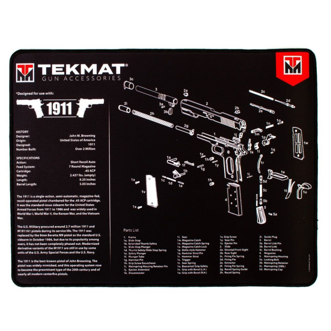 TAPIS DE DEMONTAGE ULTRA 20 POUR PISTOLET 1911 38X50cm - Tekmat