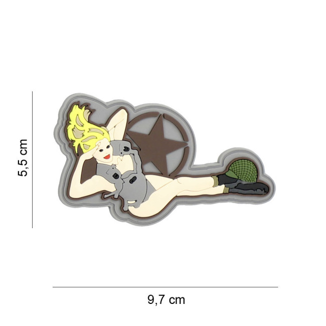 3D PVC Patch Pin-up Girl liegend - 101 Inc