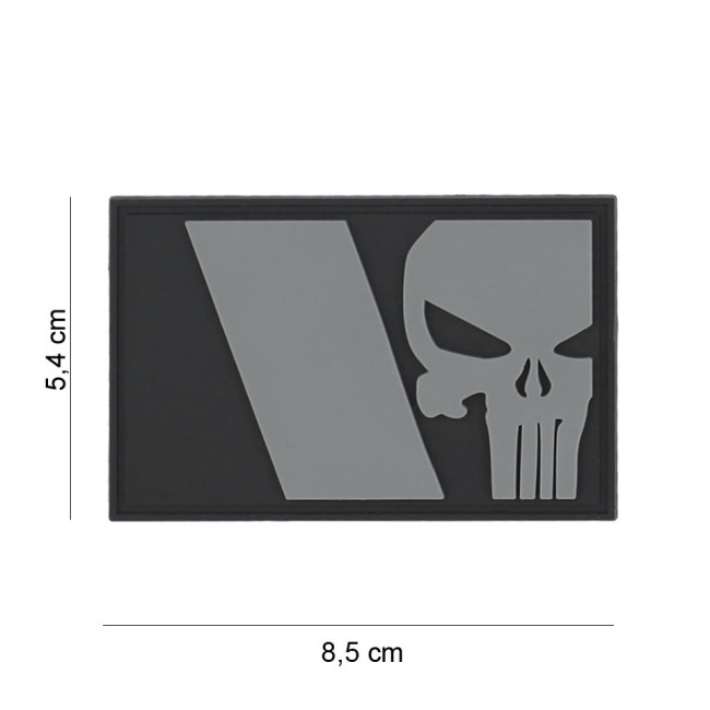 Patch 3D PVC Punisher flaga francuska szary - 101 Inc