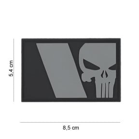 Patch 3D PVC Punisher French flag grey - 101 Inc