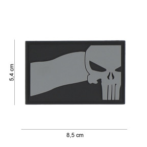 Patch 3D PVC Punisher NL flag grey - 101 Inc