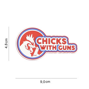 Patch 3D PVC Chicks wth guns red - 101 Inc
